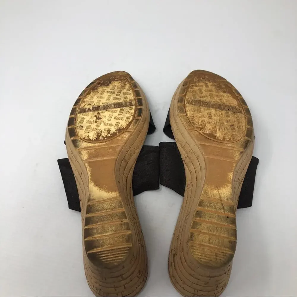 Brown Italian shoemaker wedges size 9